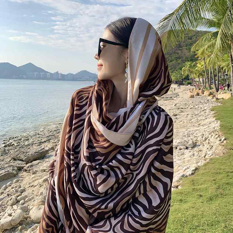 ストール レディース UVカット 日よけ 大判 ゼブラ柄 旅行 トラベル リゾート ビーチ 春夏 ショール ス..