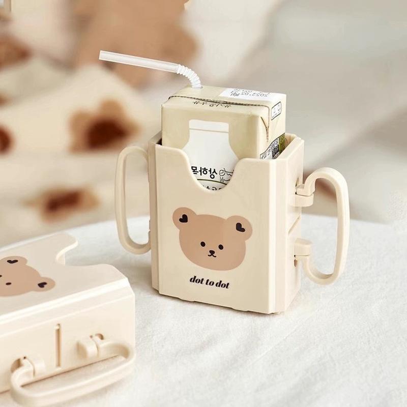 ドリンクホルダー ベビー キッズ 子供用 韓国風 かわいい くま クマ 落下防止 飛び出し防止 折りたたみ..