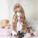 コスプレウィッグ レディース ロリータ風 フルウィッグ ロング 華やか レトロ ドール系 二次元プリンセス 太巻きウェーブ 濃金色 金髪 イベント ハロウィン