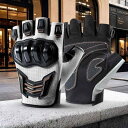 グローブ メンズ レディース 夏用 耐衝撃 プロテクター ハードシェル 滑り止め 通気性 耐摩耗性 ハーフフィンガー バイク オートバイ ライディング用 アウト...