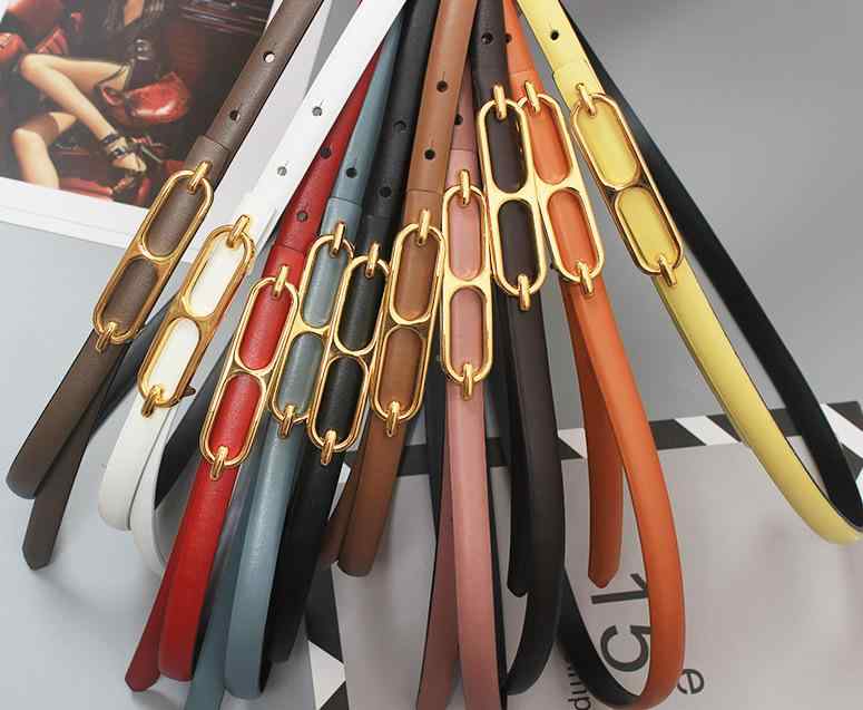 ベルト レディース 本革 細ベルト 二層牛革 ワンピース パンツ スーツ ジャケット ウエストマーク アクセント に 万能 おしゃれ スタイリッシュ カジュアル 春夏 ブラック 他 豊富なカラー