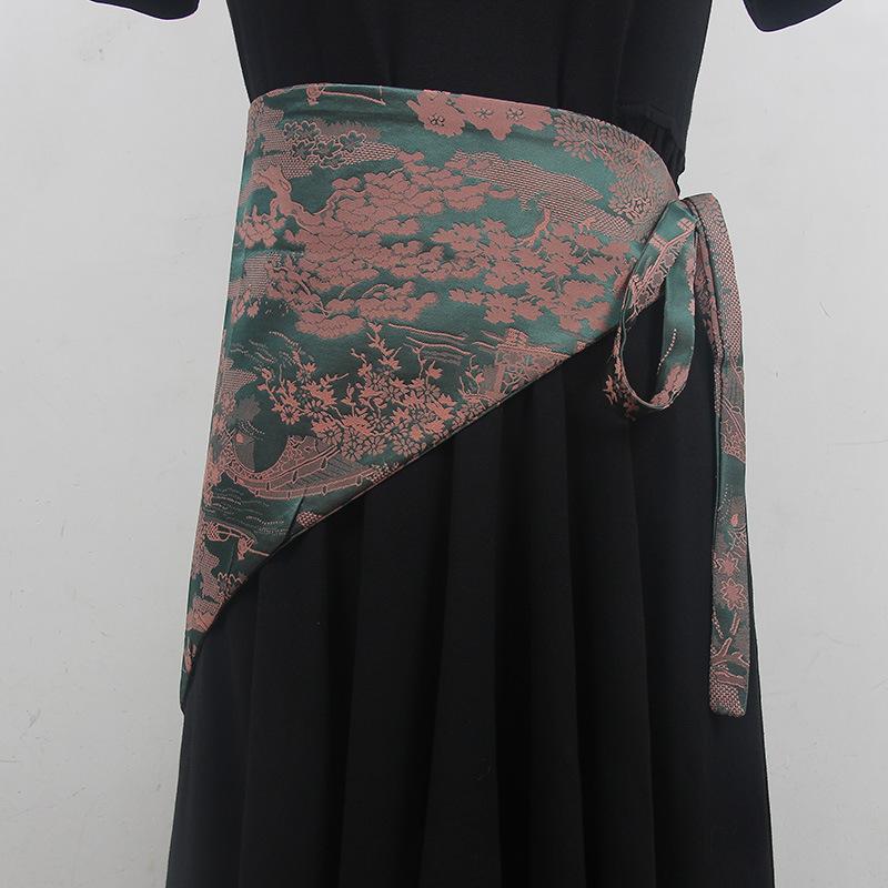 ウエストマークベルト レディース 高級感 サテン生地 スーツ地 ウエストシェイプ 幅広 飾りベルト ワン..