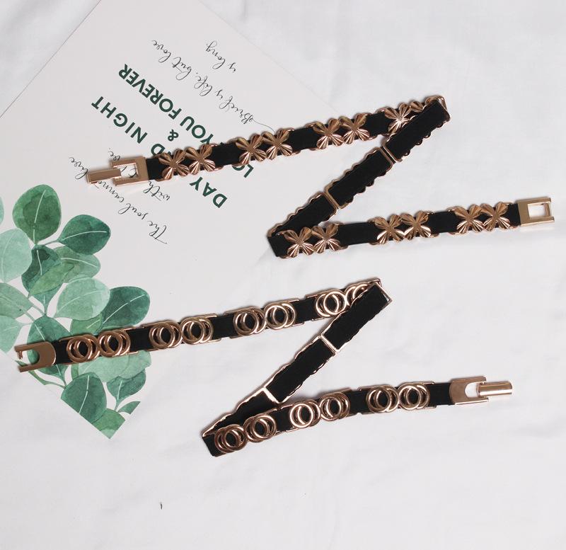 ベルト レディース 欧米風 おしゃれ スタイリッシュ 伸縮性 細身 ウエストマーク メタルチェーン 金属..