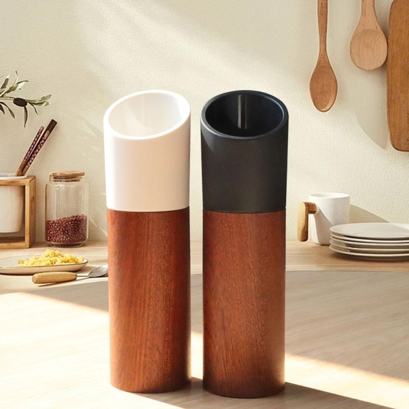 ミル 手動式 セラミック刃 木製 胡椒 花椒 塩 岩塩 スパイス 家庭用 キッチン用品 おしゃれ シンプル ..