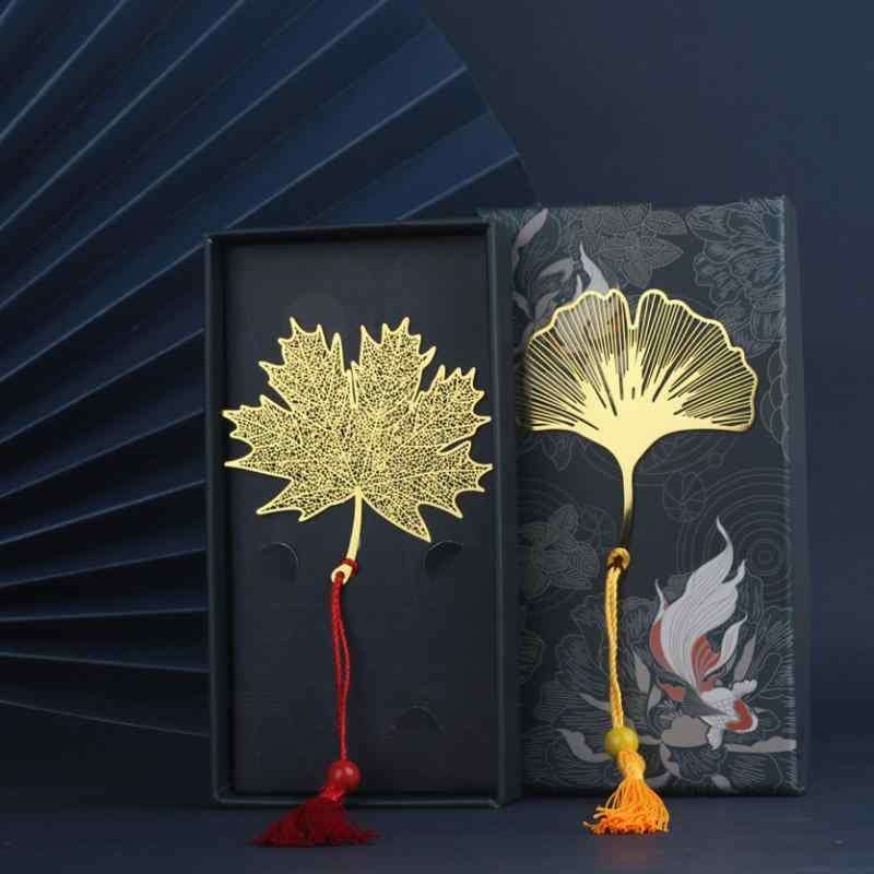 しおり 金属製 葉脈 透かし彫り 蓮の花 レトロ クラシカル 古風 タッセル付き 文芸調 上品 エレガント 読書用 学生向け 記念品(x2)