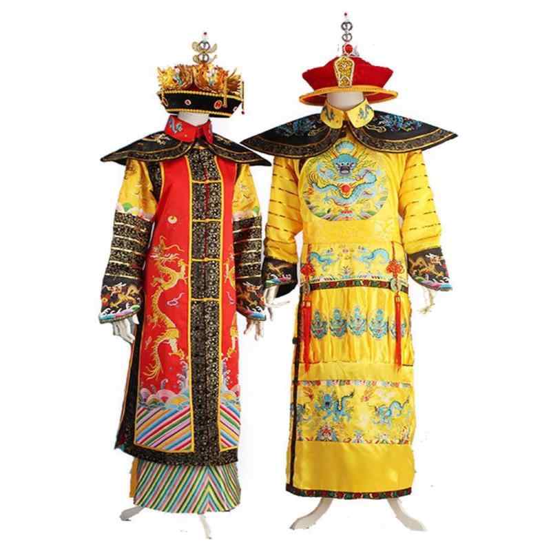 衣装 ユニセックス 男女兼用 中国古装 時代劇 清朝 乾隆帝 雍正帝 康熙帝 皇帝 皇后 龍袍 鳳袍 朝服 舞..