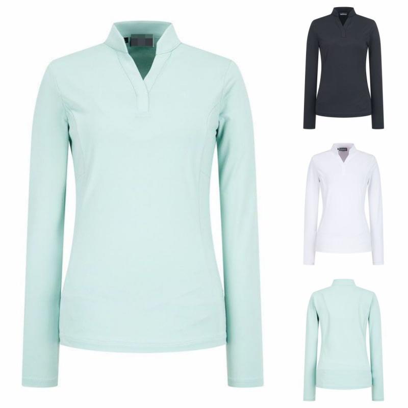 ゴルフ レディース 長袖 ポロシャツ UVカット 接触冷感 速乾 ストレッチ スポーツウェア 春夏 無地 ポリエステル 再生繊維 ホワイト ブラック ライトグリーン
