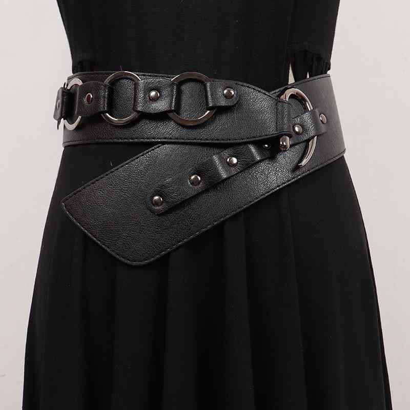 コルセットベルト レディース 伸縮性 着痩せ効果 スタイルアップ PUレザー フェイクレザー 幅広 ウエス..