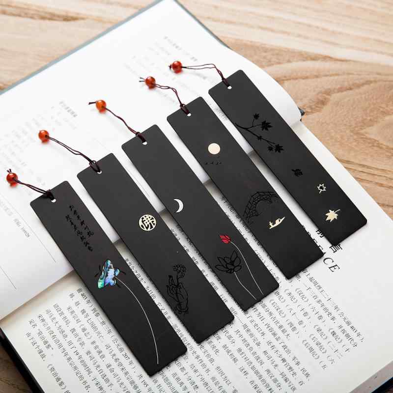 しおり 木製 天然木 透かし彫り 古典 中国風 タッセル飾り ブックマーカー 和風 文房具 栞 おしゃれ アンティーク調 ギフト プレゼント 記念品 セット 読...