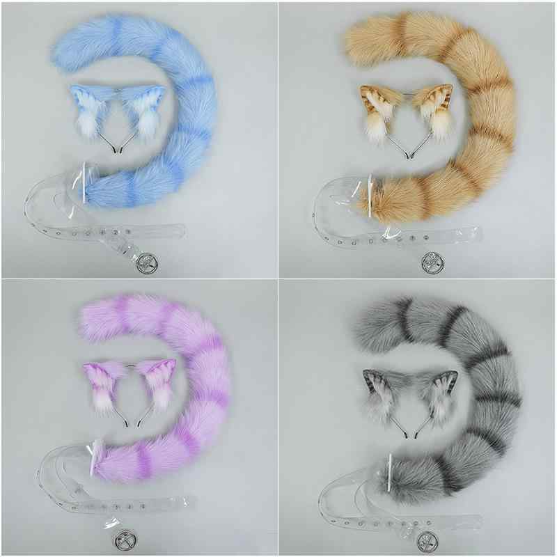 ヘアアクセサリー 猫耳 カチューシャ 猫しっぽ セット ロリータ ロリィタ 手作り ハンドメイド リアル ..