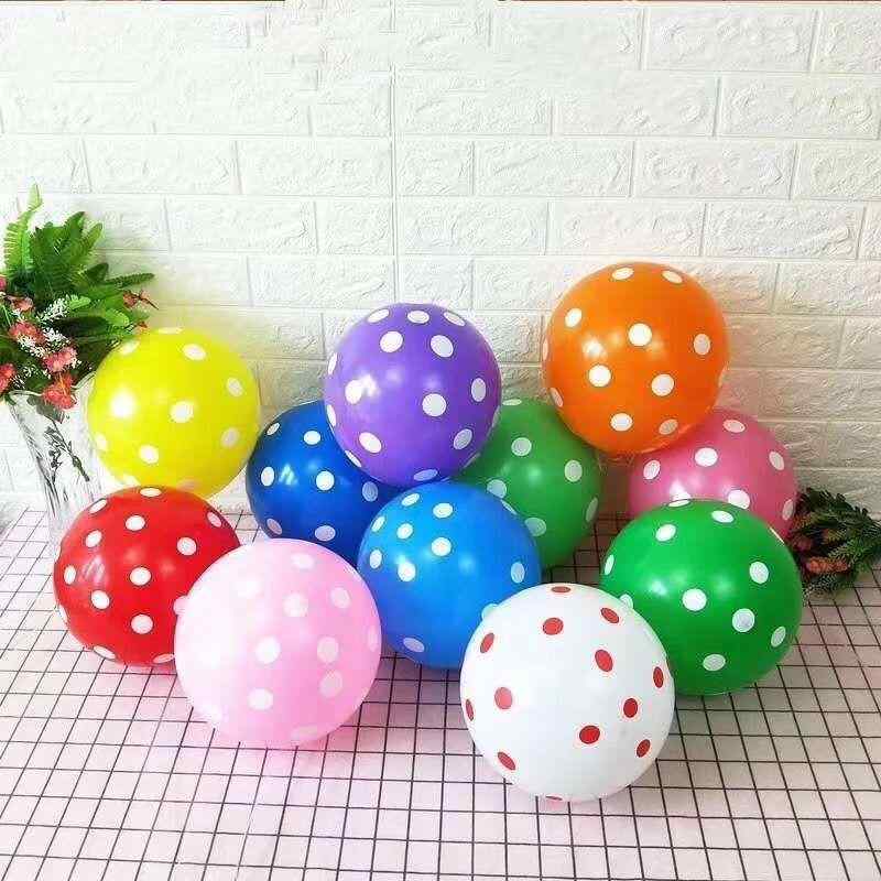 バルーン 40cm 厚手 ドット柄 キャンディカラー ラテックス ゴム風船 結婚式 誕生日 パーティー 飾り付け ヘリウム対応