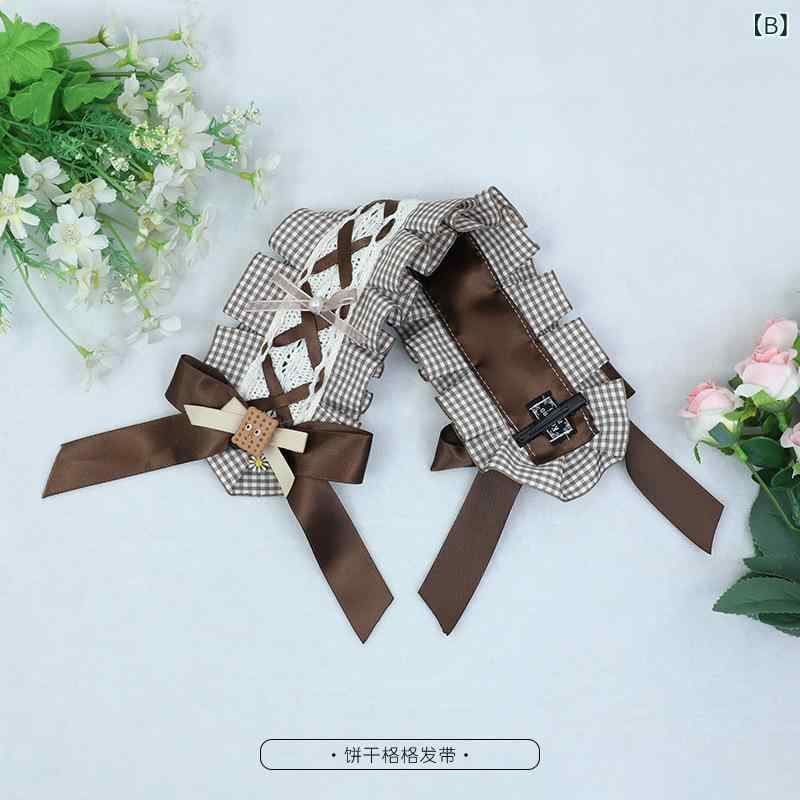 ヘアバンド カチューシャ レディース ハンドメイド ロリータ スイート かわいい レース リボン 蝶結び ファッション ヘアアクセサリー 女性用 レッド ブラウン