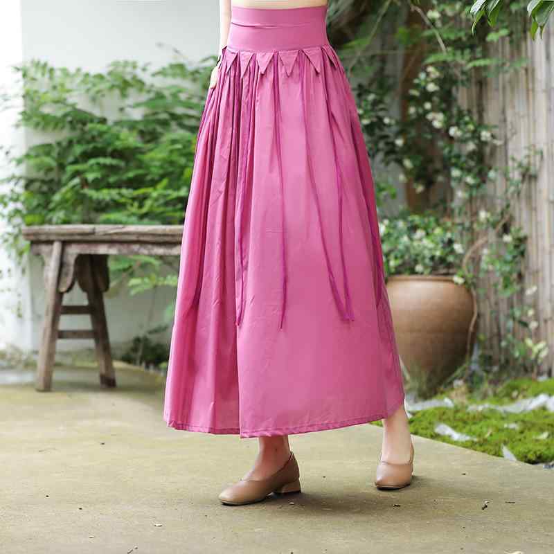 スカート レディース エスニック柄 レトロ ゴムウエスト タッセル 刺繍 Aライン ロング丈 通勤用 着回..