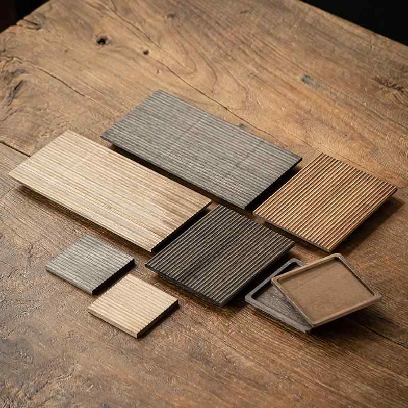 茶器 和風 レトロ 無垢材 木製 正方形 断熱 耐熱 コースター ポットマット 茶托 茶器台 茶盤 おしゃれ ..