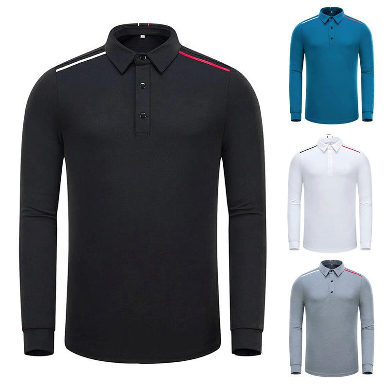 ゴルフウェア メンズ 秋冬 長袖 ポロシャツ 通気性 スポーツ カジュアル アウトドア ポリエステル 再生繊維 青 黒 白 グレー