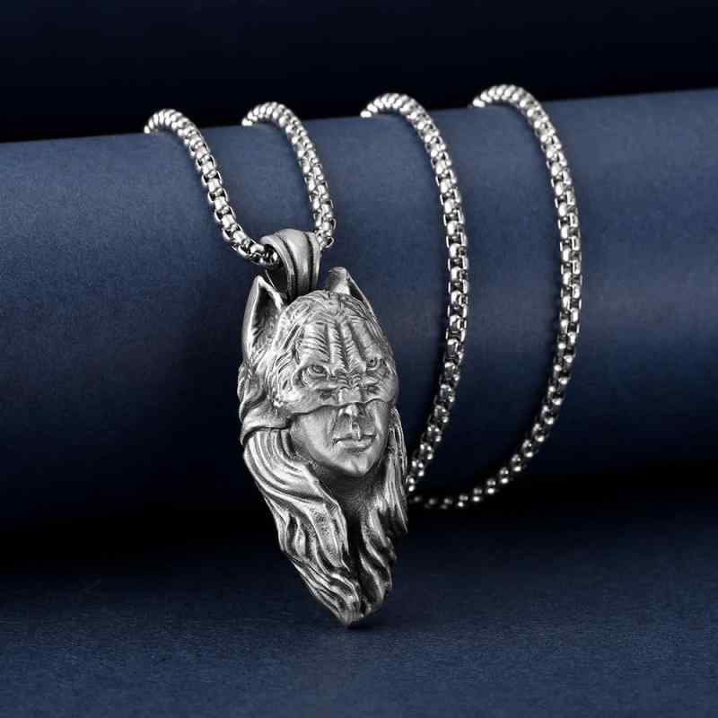 ネックレス 男女兼用 メンズ 猫モチーフ 純錫 ペンダント ロング サージカルステンレス ベネチアンチェ..