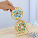 工作キット キッズ モザイクコースター 手作りDIYセット 木製材料パック 集中力アップ 知育玩具 室内遊び お正月 クリスマス イベント プレゼント 複数デザイン 小学生向け