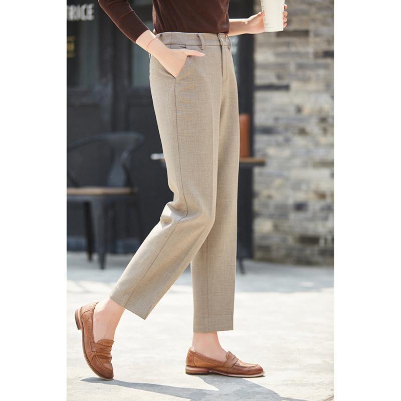 パンツ レディース 春夏 厚手 2WAYストレッチ 快適 きれいめ 通勤 オフィス 美脚 美シルエット テーパード スラックス カーキ ブラック ポリエステル 再生繊維