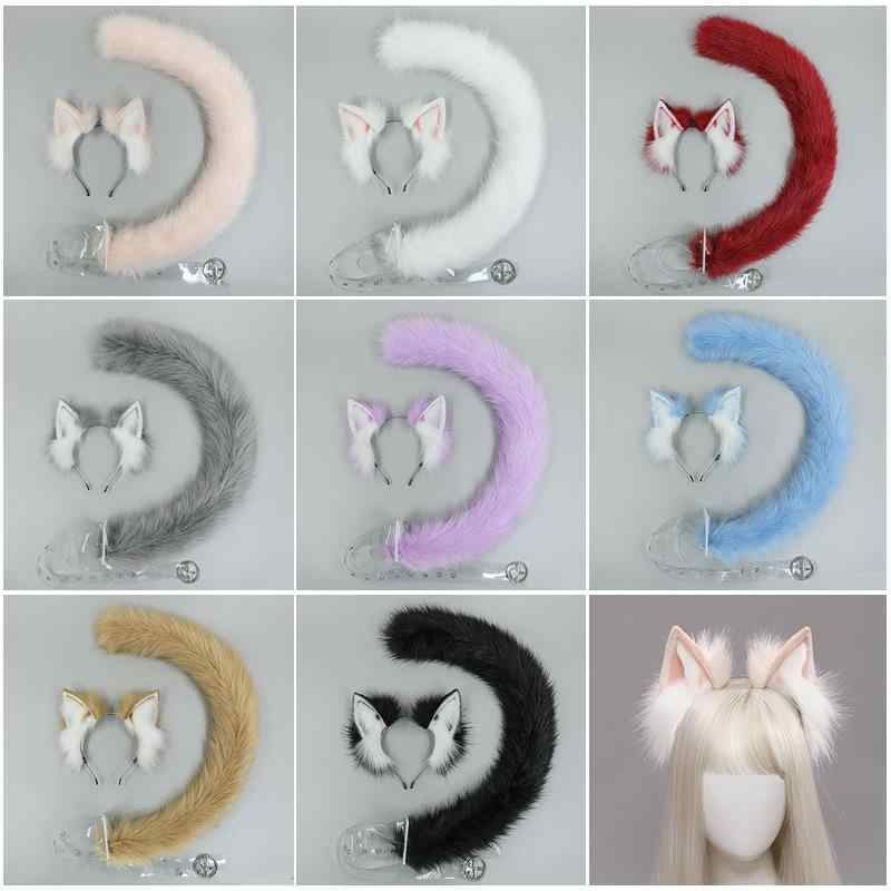 カチューシャ ロリータ 日系 獣耳 猫耳 狐耳 リアル ハンドメイド ファー ふわふわ ヘッドドレス 髪飾り ヘアアクセサリー コスプレ 仮装