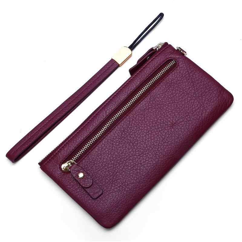 財布 レディース 超薄型 本革 牛革 L字ファスナー 小銭入れ クラッチバッグ 札入れ カード収納 ライチ..