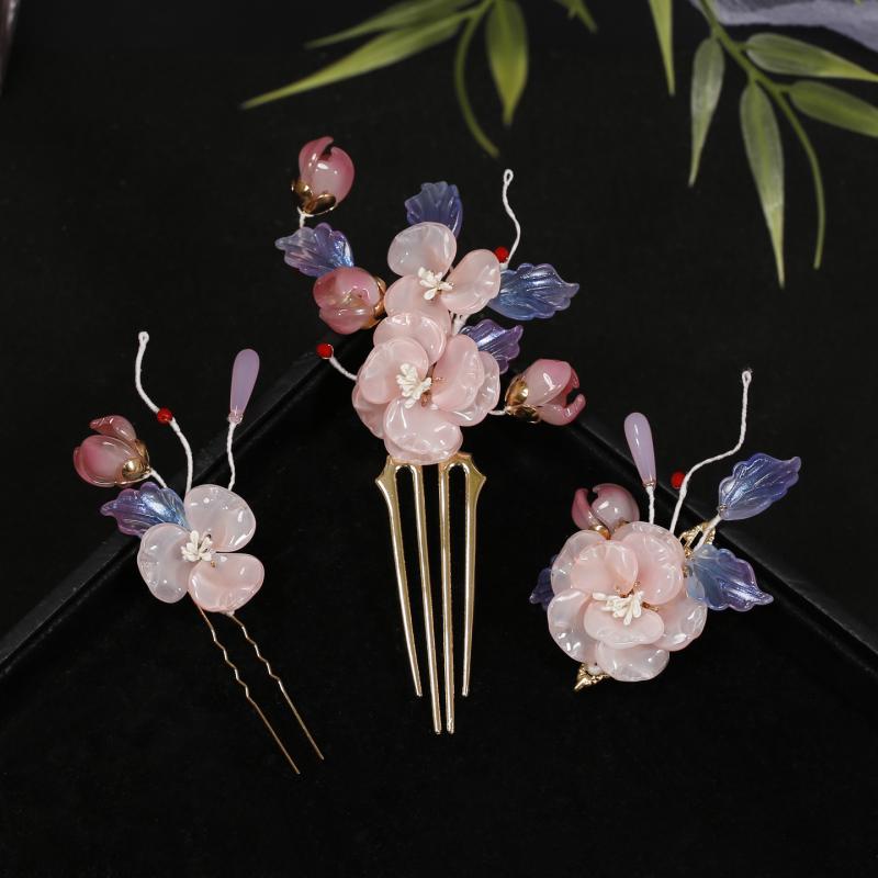 簪 レディース 女性用 新中華風 漢服 古風 歩揺 タッセル 金属製 手作り 民族風 花モチーフ 髪飾り 成人式 結婚式 浴衣 着物 和装 馬面スカート アクセサリー 春夏