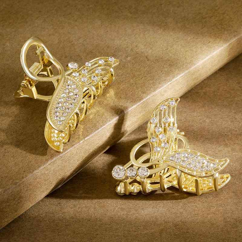 バンスクリップ レディース 大きめ シャーククリップ メタル製 フィッシュテール 電気メッキ加工 上品 ..