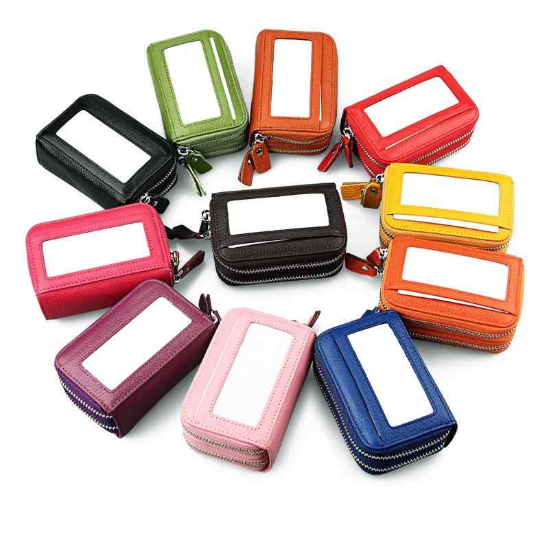 カードケース メンズ レディース ユニセックス RFID対応 磁気防止 窓付き 本革 牛革 大容量 二層式 アコーディオン式 シンプル おしゃれ 通勤 通学 ビジネス パスケース 名刺入れ