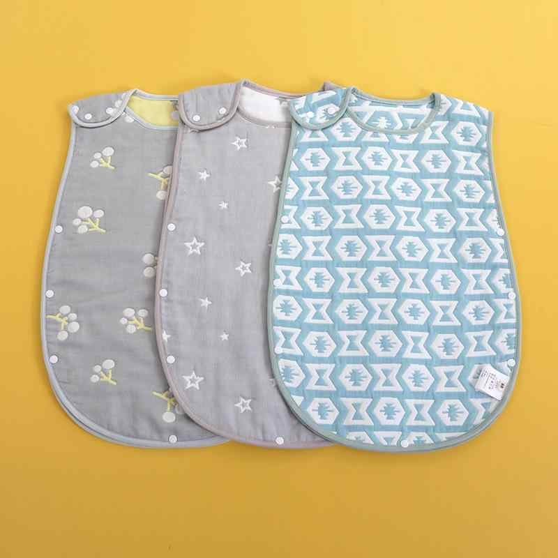 スリーパー ベビー キッズ 六重ガーゼ コットン100% ベストタイプ 縫い目なし 肌に優しい 寝冷え対策 ..