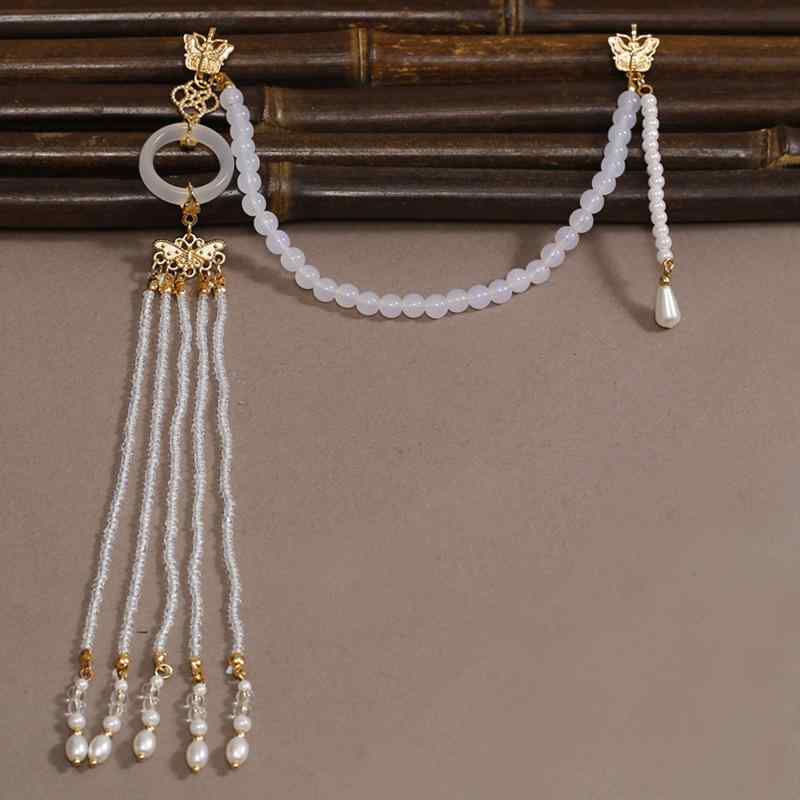 ブローチ チャイナドレス 襟飾り タッセル飾り フェイクパール 花モチーフ 中国風 民族風 レトロ アン..