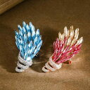 ブローチ レディース 高級感 レトロ ジルコニア輝く ハナズオウ ビッグフラワーリース エレガント 合金製 コサージュ ピンブローチ ピンク ブルー 服飾雑貨 ...