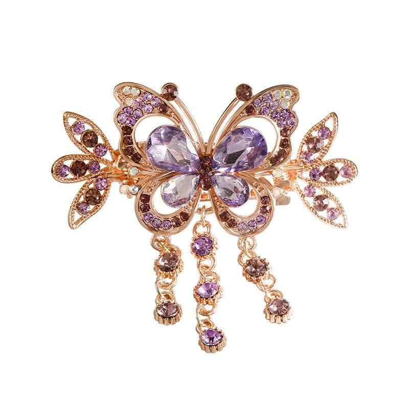 ヘアクリップ レディース 高級感 ラインストーン 花 フラワー バンスクリップ 髪留め 上品 エレガント ..