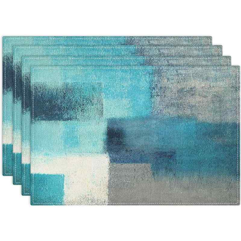 ランチョンマット レトロ 抽象アート柄 錆び感デザイン 日常使い パーティー キッチン ダイニング テーブルマット ポリエステル製 アメリカンヴィンテージ 30x45cm(x4)