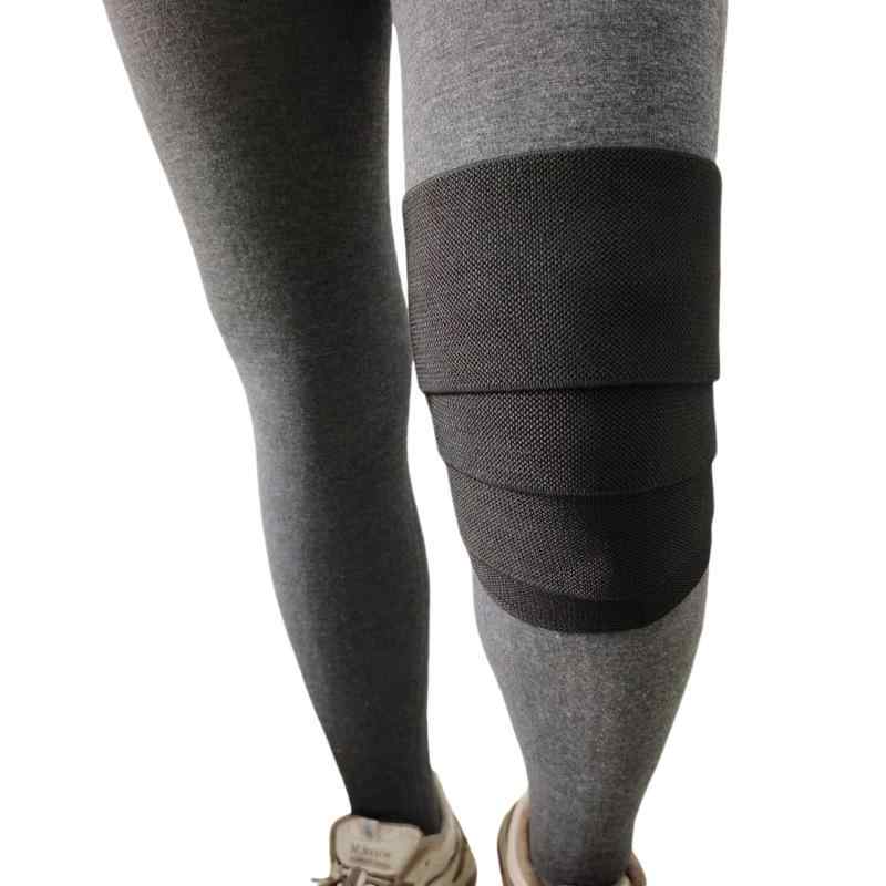 膝サポーター 加圧 厚手 伸縮性 巻き付け式 バンド 肘用 トレーニング 筋トレ スクワット ランニング フィットネス ウエイトリフティング(x2)