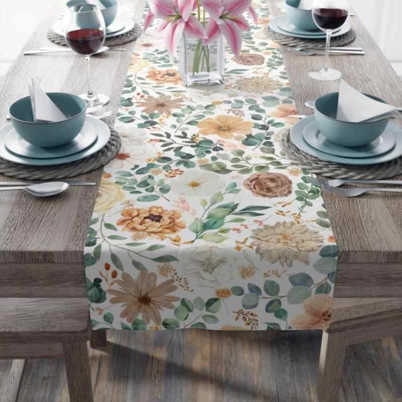 テーブルランナー 秋 感謝祭 モダン シンプル プリント柄 ポリエステル製 リビング ダイニング 寝室 屋外 宴会 パーティー 装飾 デコレーション マルチカラー