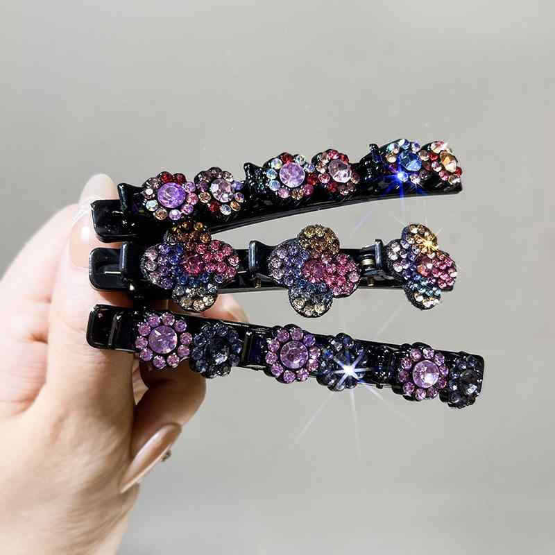 ヘアアクセサリー レディース 前髪 サイド 後れ毛 整理用 ヘアクリップ 髪留め 編み込み 花柄 おしゃれ..