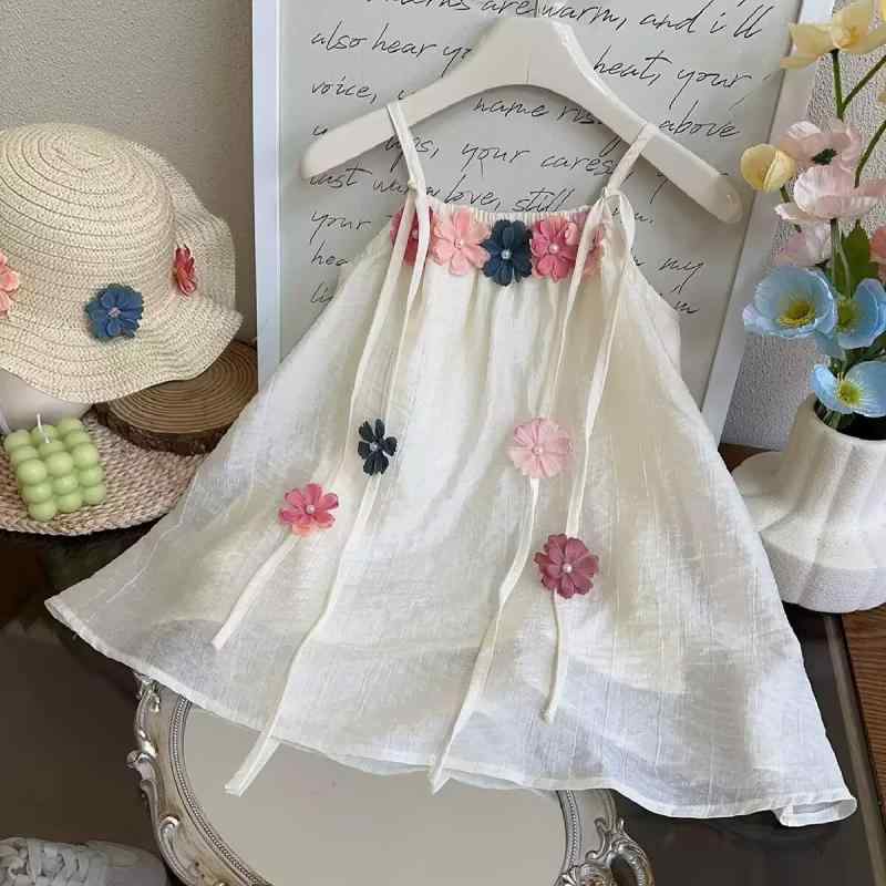 キャミソールワンピース キッズ 女の子 ベビー 夏 花柄 プリンセスドレス Aライン やわらか肌触り リゾ..