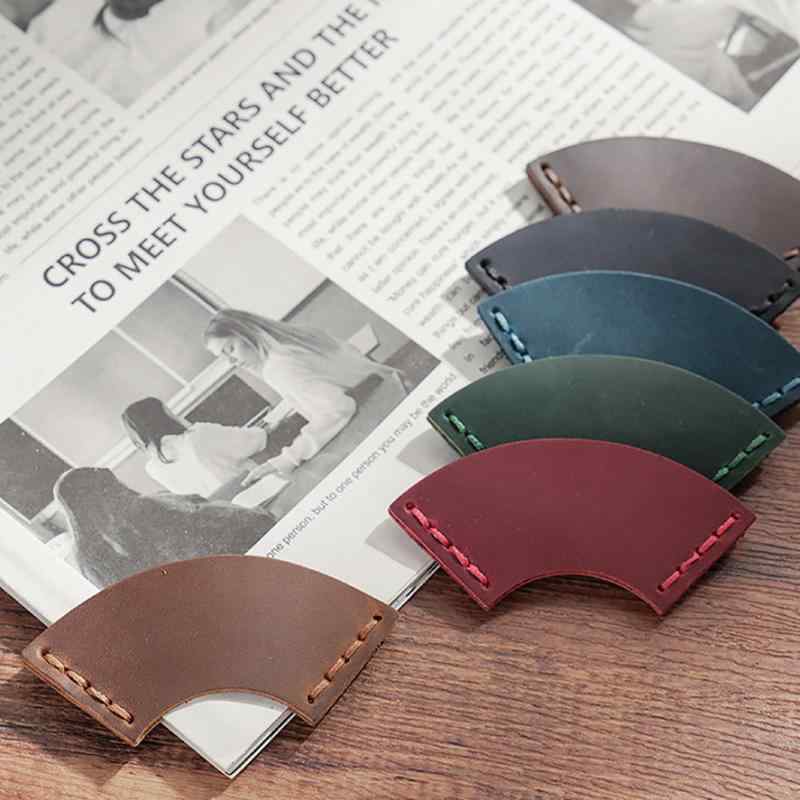 しおり クレイジーホースレザー 本革 牛革 ハンドメイド 扇形 おしゃれ 読書 ブックマーク ページマーカー 文具 ステーショナリー ギフト プレゼント