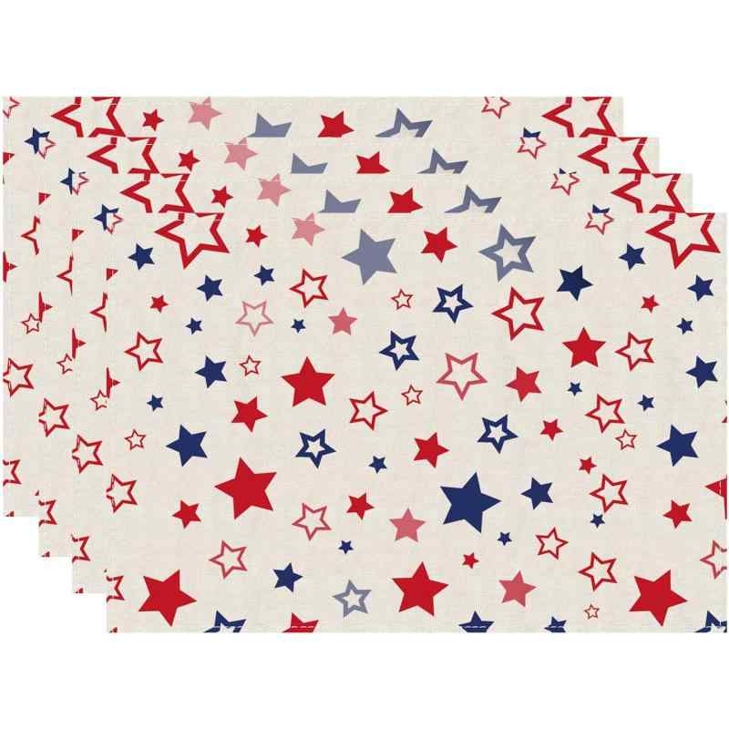 ランチョンマット デイジー柄 花柄 フラワーデザイン おしゃれなアメリカンスタイル 季節のイベント パーティー 食卓用 ポリエステル製 ダイニング リビング キッチン 書斎 商業施設向け(x4)