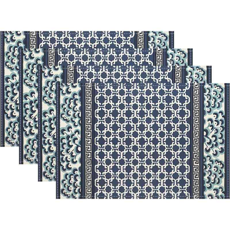 ランチョンマット ポリエステル 春夏 撥水 洗える 速乾 季節イベント パーティー キッチン 食卓 ダイニング 来客用 おもてなし おしゃれ シンプル アメリカン 長方形(x4)