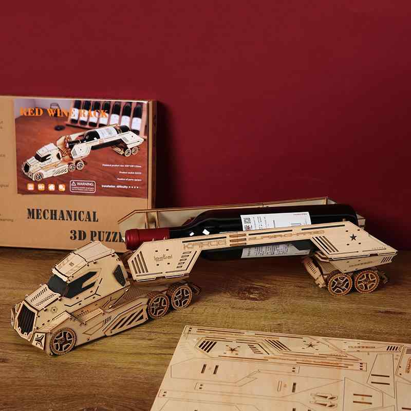 パズル 子供用 知育玩具 脳トレ 3D 立体 木製 高難度 車 ワインラック 組み立て キット おもちゃ 小学..