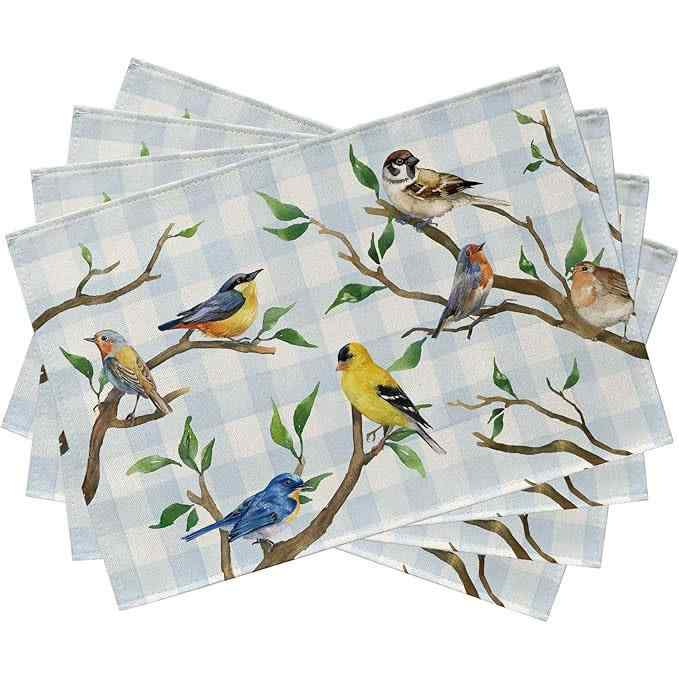 ランチョンマット 麻 リネン ポリエステル 春夏 接触冷感 速乾 洗える パーティー キッチン アウトドア リビング ダイニング 食卓 業務用 モダン シンプル テーブルマット(x4)