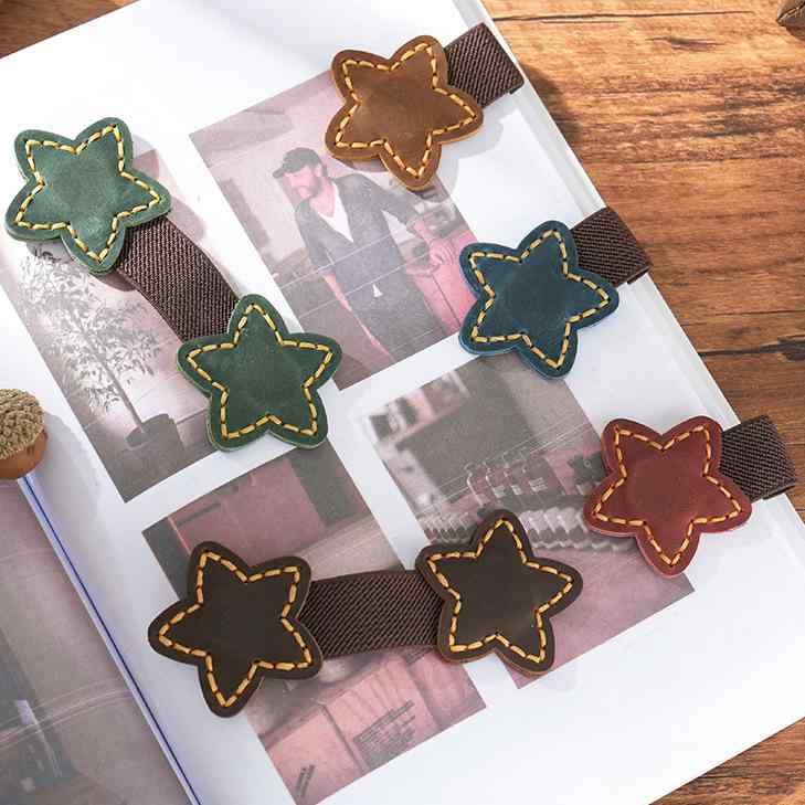 しおり 本革 クレイジーホースレザー 強力マグネット 両面クリップ ペンクリップ ハンドメイド 手帳 ノート ブックマーカー かわいい おしゃれ アンティーク調...