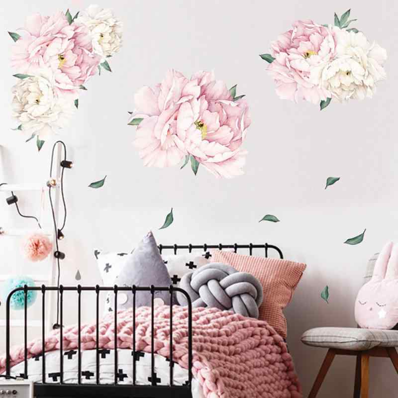ウォールステッカー 牡丹 花柄 防水 PVC製 リビング 寝室 書斎 ダイニング 浴室 玄関 店舗用 インテリ..
