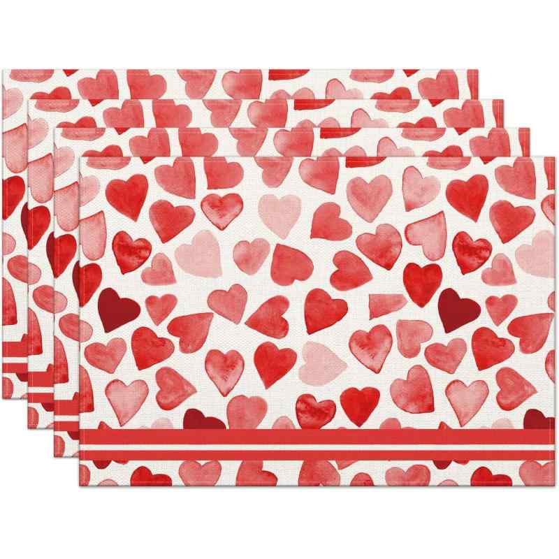 ランチョンマット バレンタインデー 食卓 テーブル デコレーション 飾り付け おしゃれ 雰囲気作り キッチン パーティー レストラン用 ..