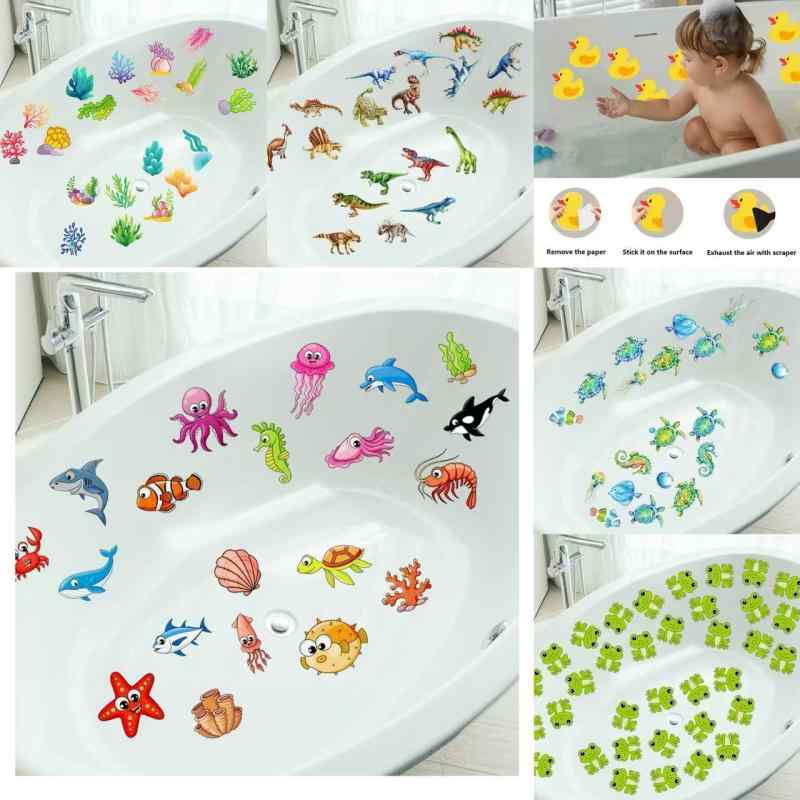 ウォールステッカー 浴室 滑り止め 防水 かわいい 海の生き物 海草 ウミガメ 魚 アヒル バスタブ タイ..