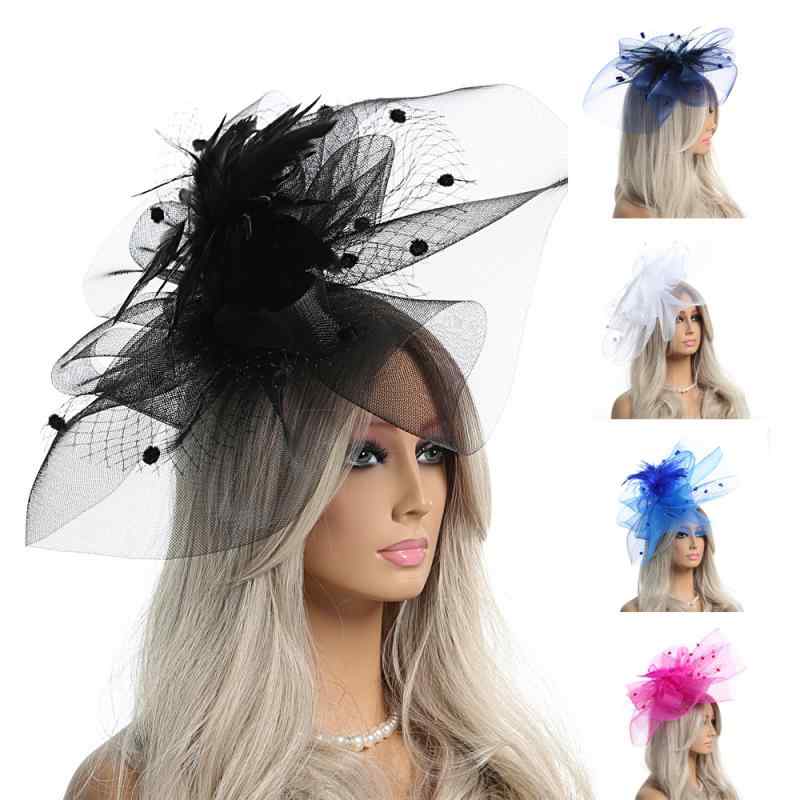 ヘッドドレス レディース 大ぶり ボリューム 華やか 欧米風 チュール フェザー 羽根 ヘアクリップ 髪留..