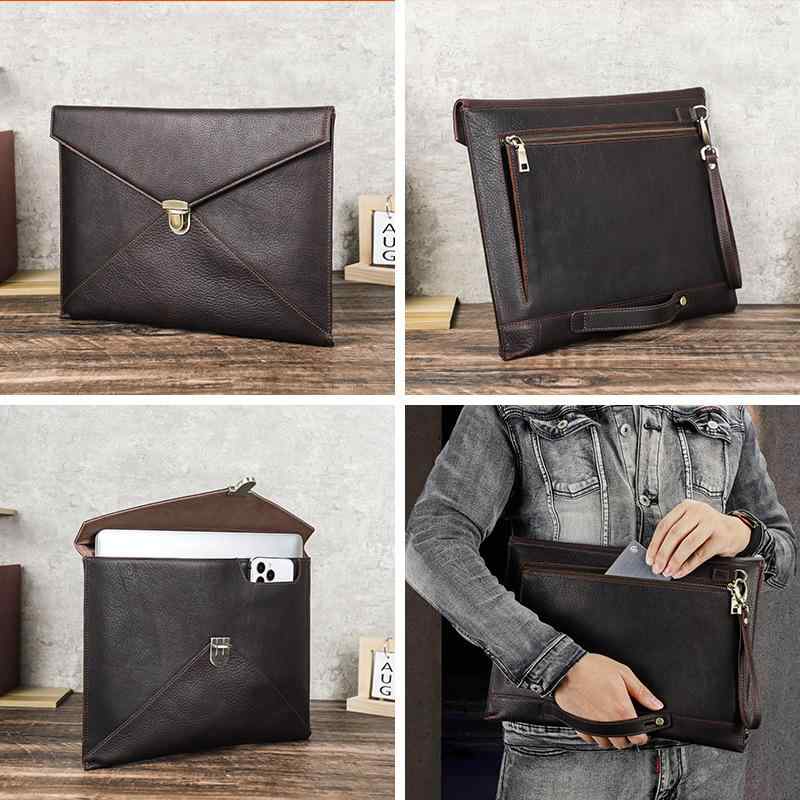 パソコンケース MacBook Pro 13 14インチ対応 本革 封筒型 手提げ ノートパソコン インナー スリーブ ビジネス 保護カバー おしゃれ ブラウン