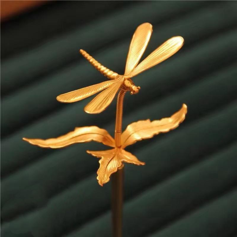 簪 レディース 揺れる トンボ 彫金 