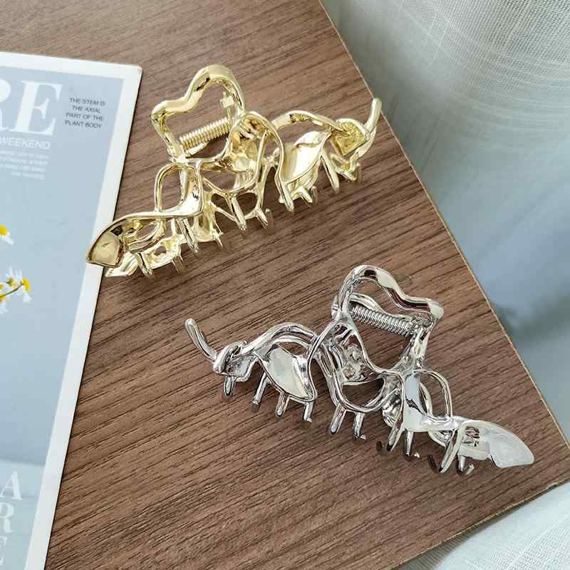 ヘアアクセサリー レディース リキッドメタル風 電気メッキ加工 上品 エレガント 不規則形 ニュアンス ..