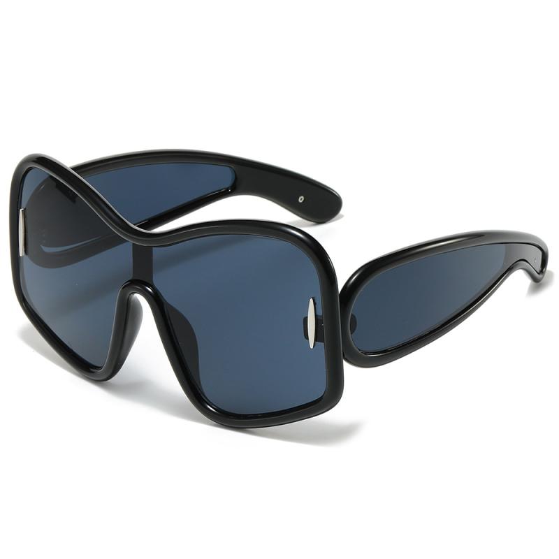 サングラス メンズ レディース UV400カット 紫外線対策 PC素材 軽量 大型フレーム 一体型 欧米風 ファッション 高級感 個性的 ユニセックス スクエア型 ドライブ スポーツ アウトドア 旅行 レジャー